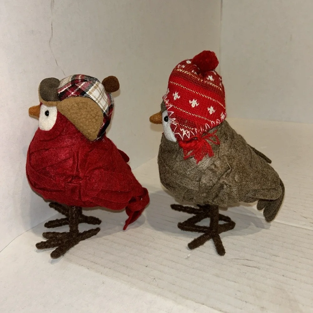 2013 SPRITZ Featherly Friends Winter Christmas Birds Hat Wondershop Set‎ Of 2 D1